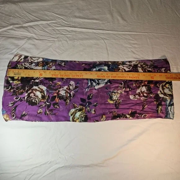 Sheer Purple Floral Scarf - Picture 4 of 7